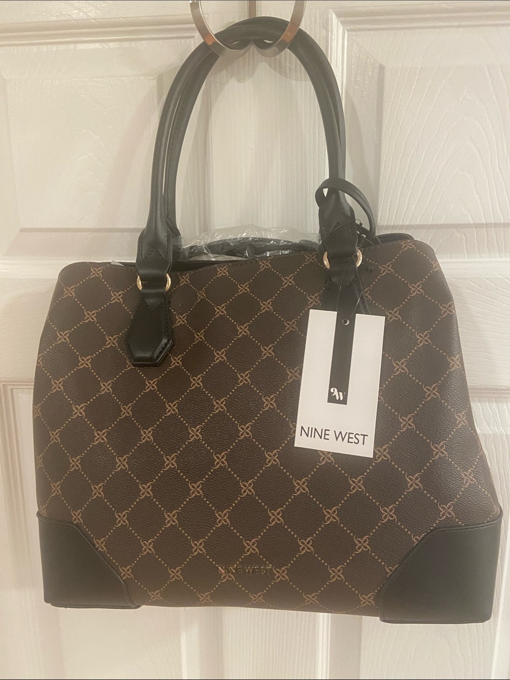 Nine West Brown and Black Pattern Satchel